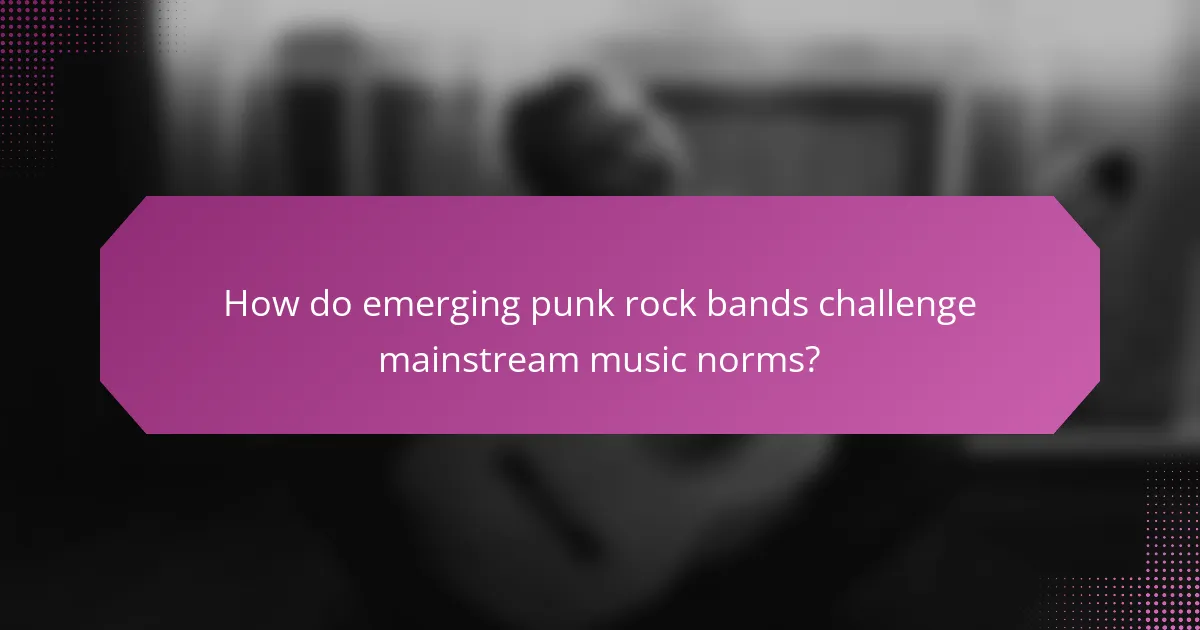 How do emerging punk rock bands challenge mainstream music norms?