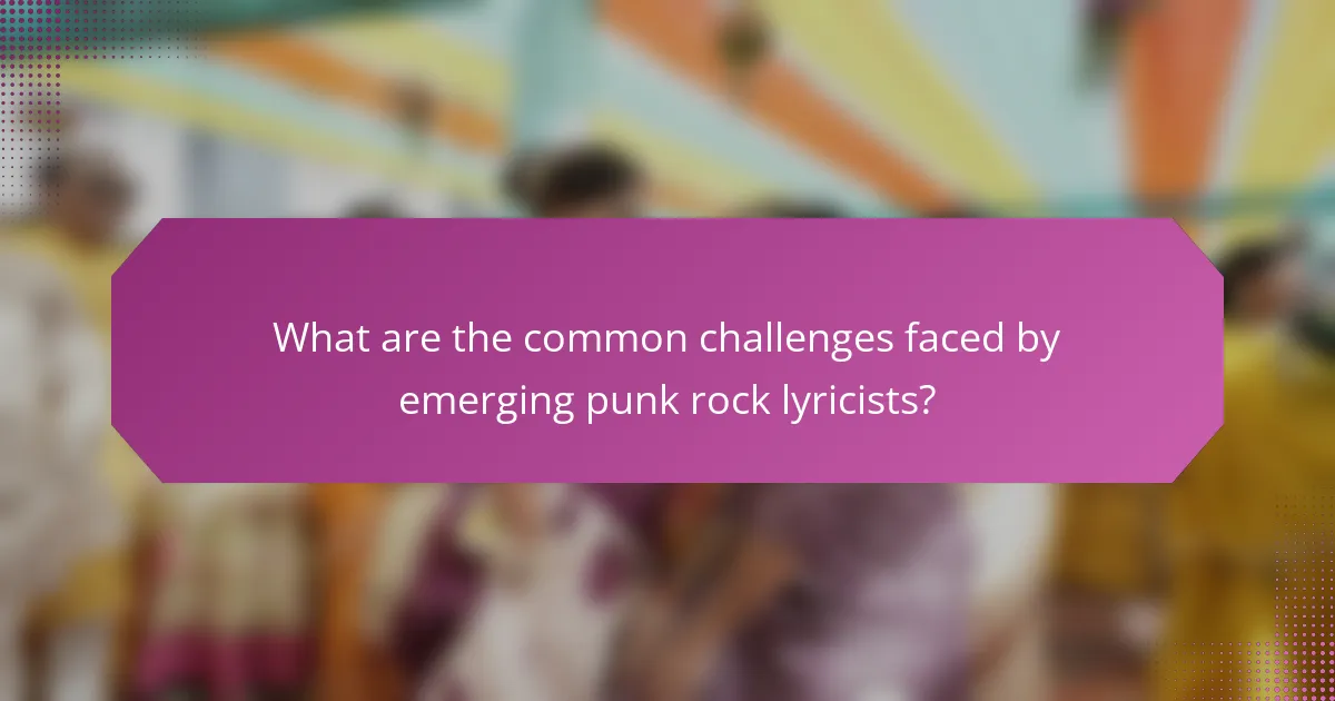 What are the common challenges faced by emerging punk rock lyricists?