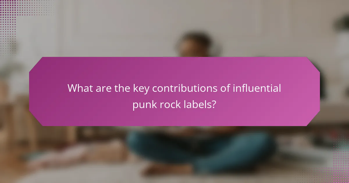 What are the key contributions of influential punk rock labels?