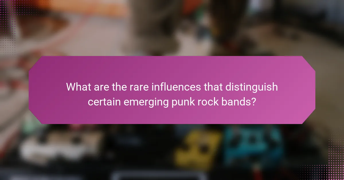 What are the rare influences that distinguish certain emerging punk rock bands?