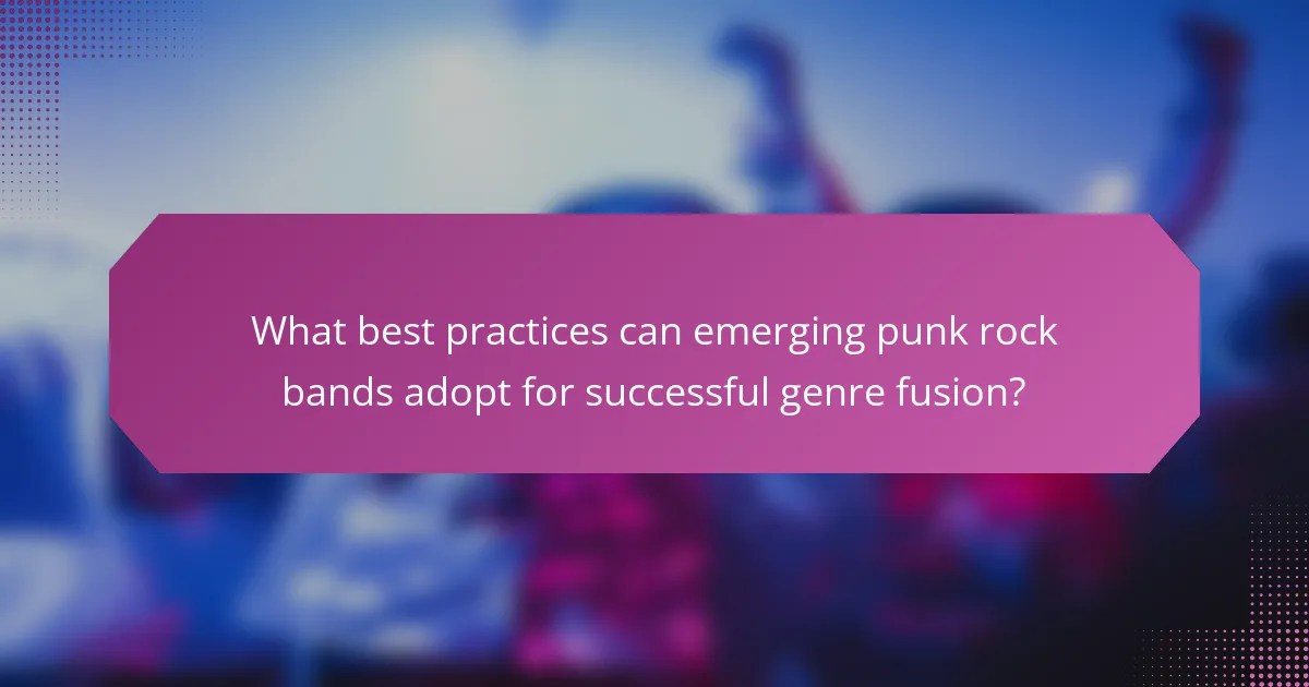 What best practices can emerging punk rock bands adopt for successful genre fusion?