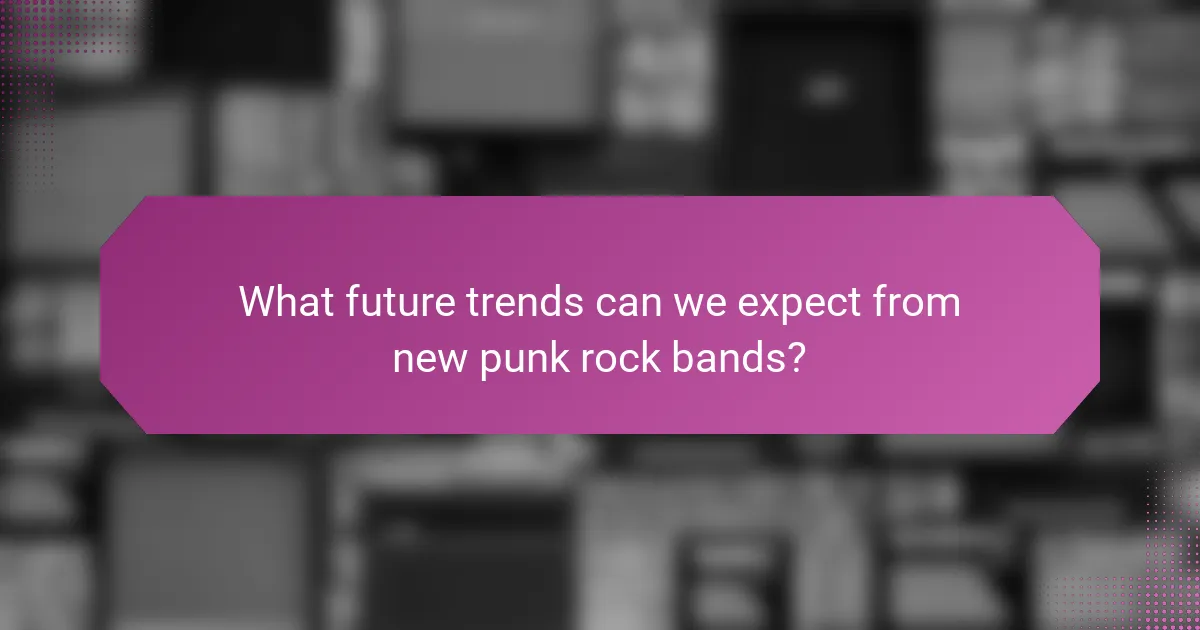 What future trends can we expect from new punk rock bands?