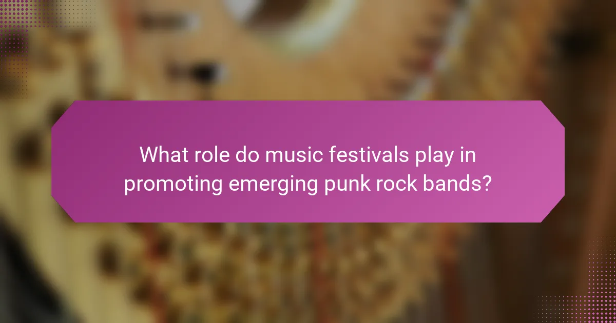 What role do music festivals play in promoting emerging punk rock bands?