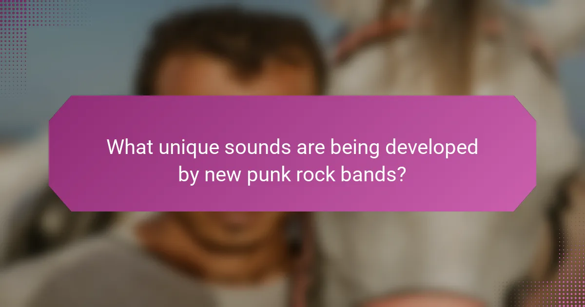 What unique sounds are being developed by new punk rock bands?