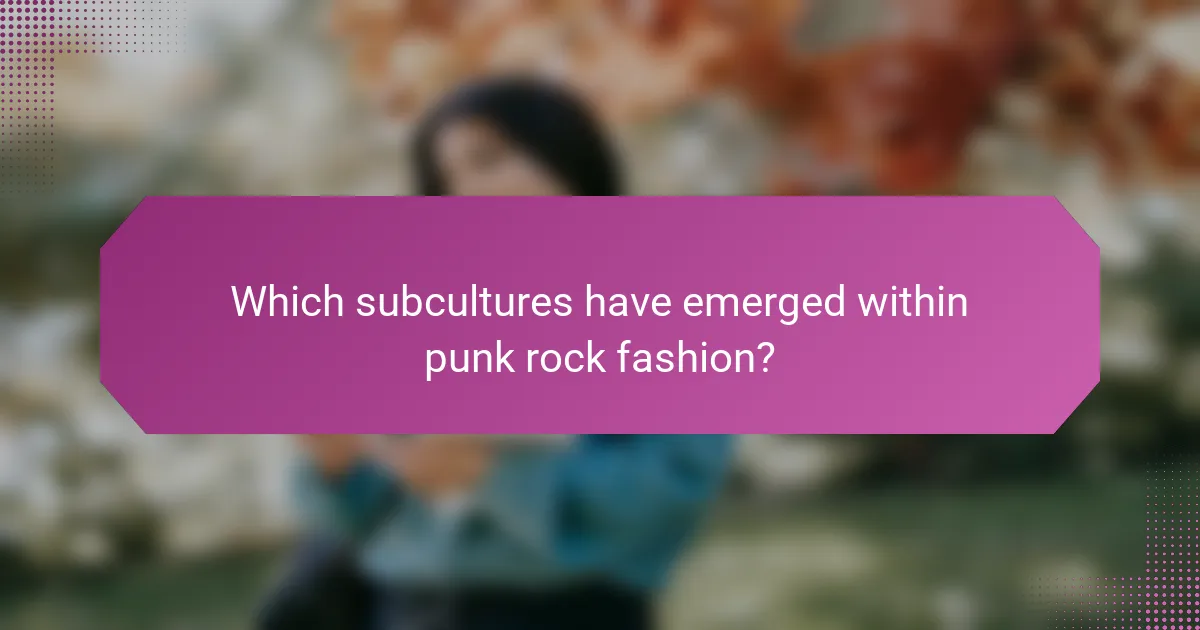Which subcultures have emerged within punk rock fashion?