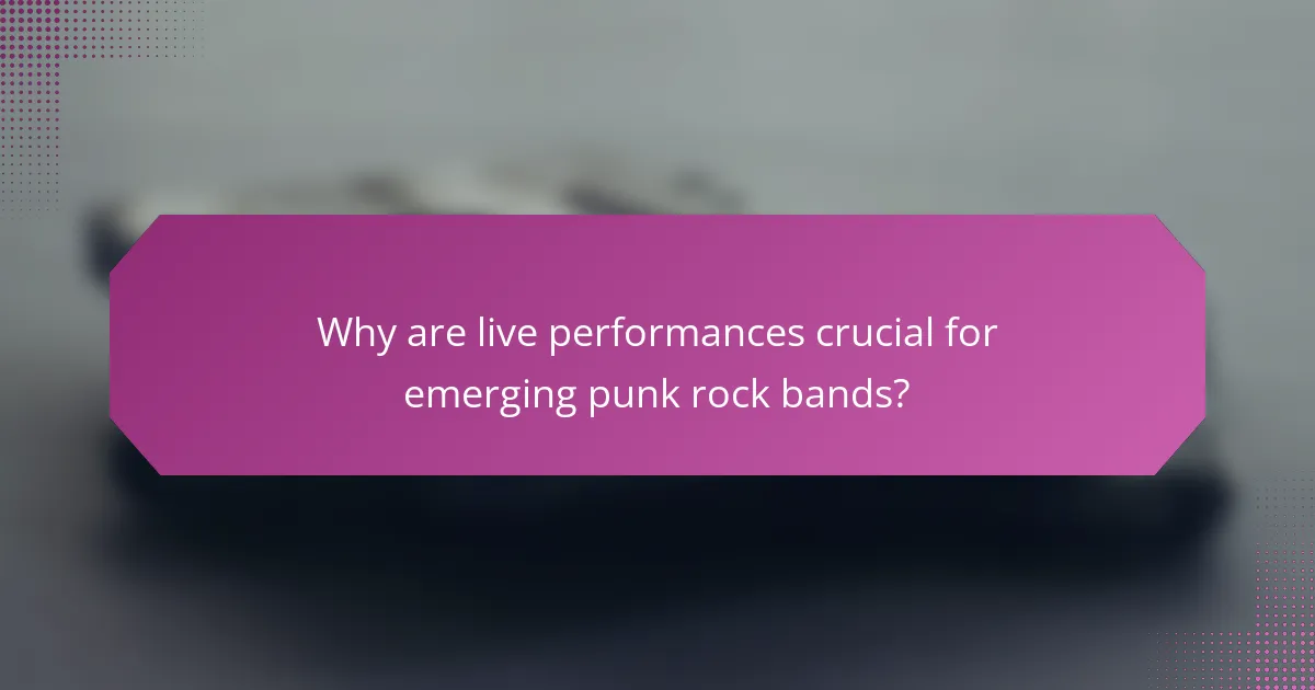 Why are live performances crucial for emerging punk rock bands?